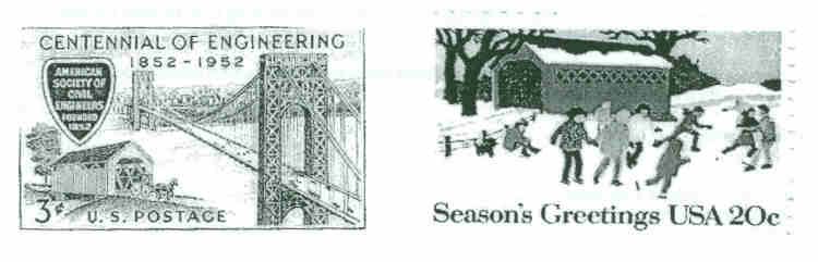 Covered bridge stamps. Images provided by Dick Roy